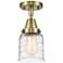Caden Bell 5" LED Flush Mount - Antique Brass - Deco Swirl Shade