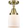 Caden Bell 5" LED Flush Mount - Antique Brass - Matte White Shade