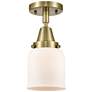 Caden Bell 5" LED Flush Mount - Antique Brass - Matte White Shade