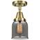Caden Bell 5" LED Flush Mount - Antique Brass - Plated Smoke Shade