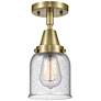 Caden Bell 5" LED Flush Mount - Antique Brass - Seedy Shade