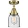 Caden Bell 5" LED Flush Mount - Antique Brass - Seedy Shade