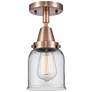 Caden Bell 5" LED Flush Mount - Antique Copper - Clear Shade
