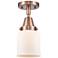 Caden Bell 5" LED Flush Mount - Antique Copper - Matte White Shade