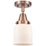 Caden Bell 5" LED Flush Mount - Antique Copper - Matte White Shade
