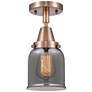 Caden Bell 5" LED Flush Mount - Antique Copper - Plated Smoke Shade