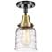 Caden Bell 5" LED Flush Mount - Black Antique Brass - Deco Swirl Shade