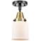 Caden Bell 5" LED Flush Mount - Black Antique Brass - Matte White Shad