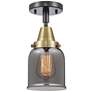 Caden Bell 5" LED Flush Mount - Black Antique Brass - Plated Smoke Sha