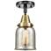 Caden Bell 5" LED Flush Mount - Black Antique Brass - Silver Mercury S
