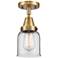 Caden Bell 5" LED Flush Mount - Brushed Brass - Clear Shade