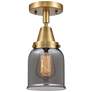 Caden Bell 5" LED Flush Mount - Brushed Brass - Plated Smoke Shade
