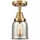 Caden Bell 5" LED Flush Mount - Brushed Brass - Silver Mercury Shade