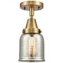 Caden Bell 5" LED Flush Mount - Brushed Brass - Silver Mercury Shade