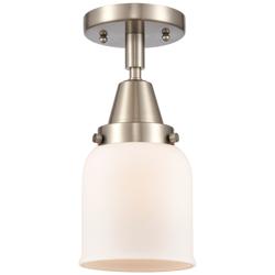 Caden Bell 5" LED Flush Mount - Brushed Satin Nickel - Matte White Sha