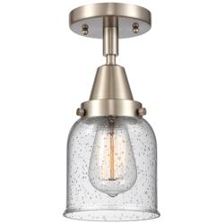 Caden Bell 5" LED Flush Mount - Brushed Satin Nickel - Seedy Shade