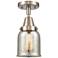 Caden Bell 5" LED Flush Mount - Brushed Satin Nickel - Silver Mercury 