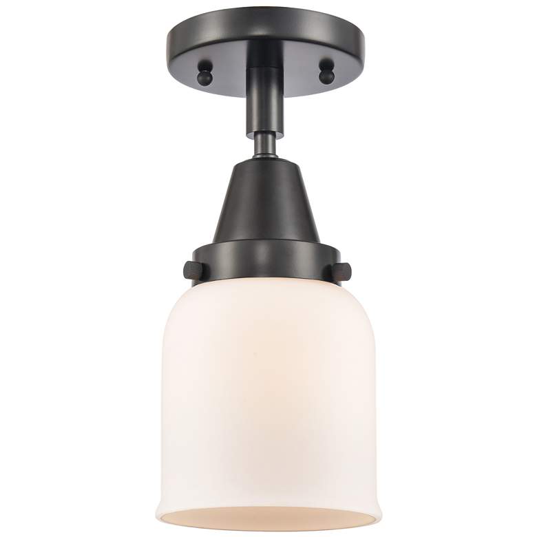 Image 1 Caden Bell 5" LED Flush Mount - Matte Black - Matte White Shade