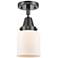 Caden Bell 5" LED Flush Mount - Matte Black - Matte White Shade