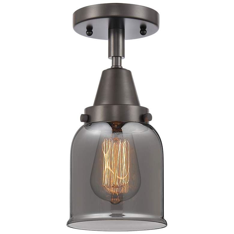 Image 1 Caden Bell 5" LED Flush Mount - Oil Rubbed Bronze - Plated Smoke Shade