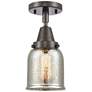 Caden Bell 5" LED Flush Mount - Oil Rubbed Bronze - Silver Mercury Sha