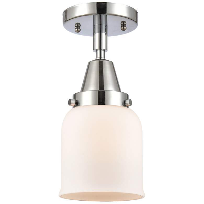 Image 1 Caden Bell 5" LED Flush Mount - Polished Chrome - Matte White Shade