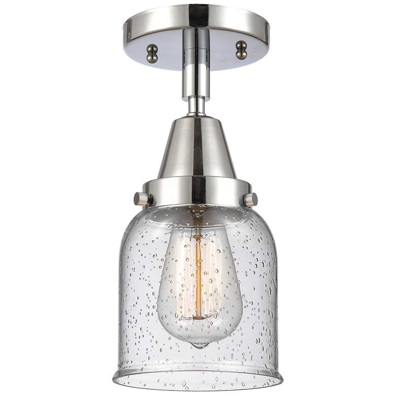 Image 1 Caden Bell 5" LED Flush Mount - Polished Chrome - Seedy Shade