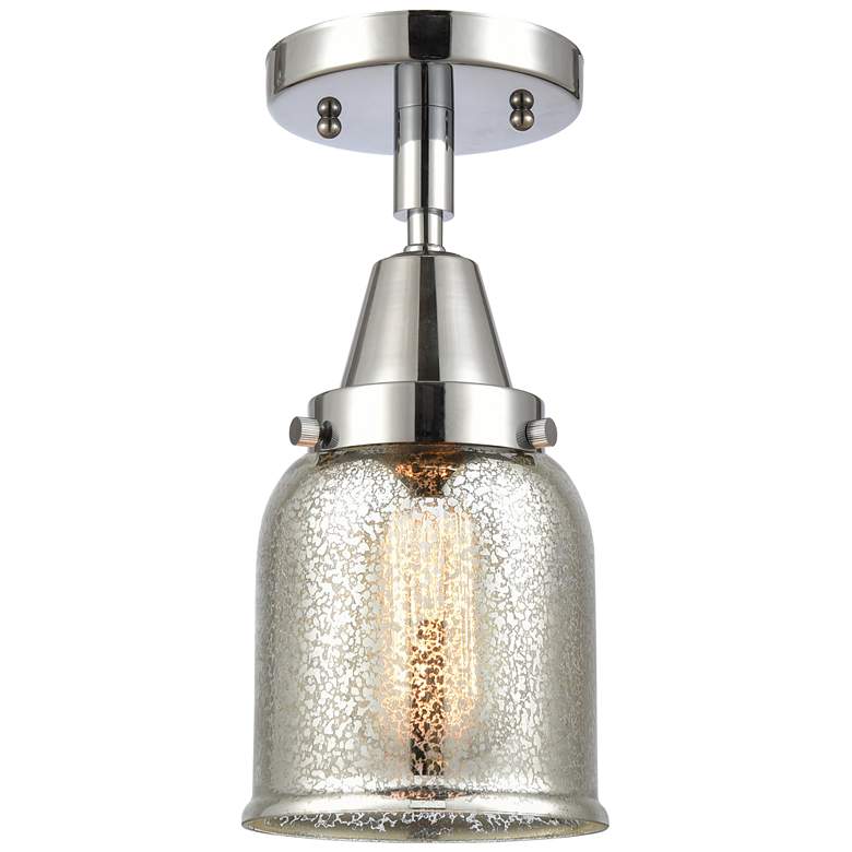 Image 1 Caden Bell 5" LED Flush Mount - Polished Chrome - Silver Mercury Shade