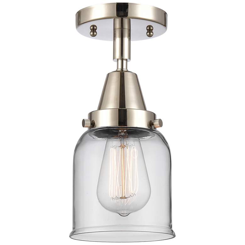 Image 1 Caden Bell 5 inch LED Flush Mount - Polished Nickel - Clear Shade