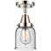 Caden Bell 5" LED Flush Mount - Polished Nickel - Seedy Shade