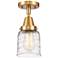 Caden Bell 5" LED Flush Mount - Satin Gold - Deco Swirl Shade