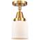 Caden Bell 5" LED Flush Mount - Satin Gold - Matte White Shade