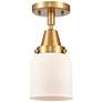 Caden Bell 5" LED Flush Mount - Satin Gold - Matte White Shade