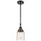Caden Bell 5" Wide Bronze Stem Hung Mini Pendant w/ Deco Swirl Shade