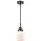 Caden Bell 5" Wide Bronze Stem Hung Mini Pendant w/ Matte White Shade