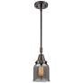 Caden Bell 5" Wide Bronze Stem Hung Mini Pendant w/ Plated Smoke Shade