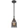 Caden Bell 5" Wide Bronze Stem Hung Mini Pendant w/ Plated Smoke Shade