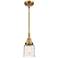 Caden Bell 5" Wide Brushed Brass Stem Hung Mini Pendant w/ Deco Swirl