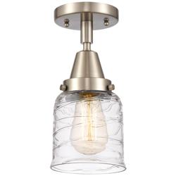 Caden Bell 5" Wide Brushed Satin Nickel LED Ceiling Light