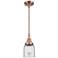 Caden Bell 5" Wide Copper Stem Hung Mini Pendant w/ Clear Shade