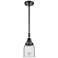 Caden Bell 5" Wide Matte Black Stem Hung Mini Pendant w/ Clear Shade