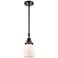 Caden Bell 5" Wide Matte Black Stem Hung Mini Pendant w/ Matte White S