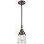 Caden Bell 5" Wide Oil Rubbed Bronze Stem Hung Mini Pendant w/ Clear S