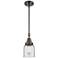 Caden Bell 5" Wide Oil Rubbed Bronze Stem Hung Mini Pendant w/ Clear S