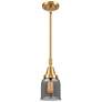 Caden Bell 5" Wide Satin Gold Stem Hung Mini Pendant w/ Plated Smoke S