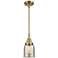 Caden Bell 5"W Antique Brass Stem Hung Mini Pendant w/ Mercury Shade