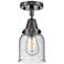 Caden Bell 5"W Bronze Ceiling Light with Clear Glass Shade