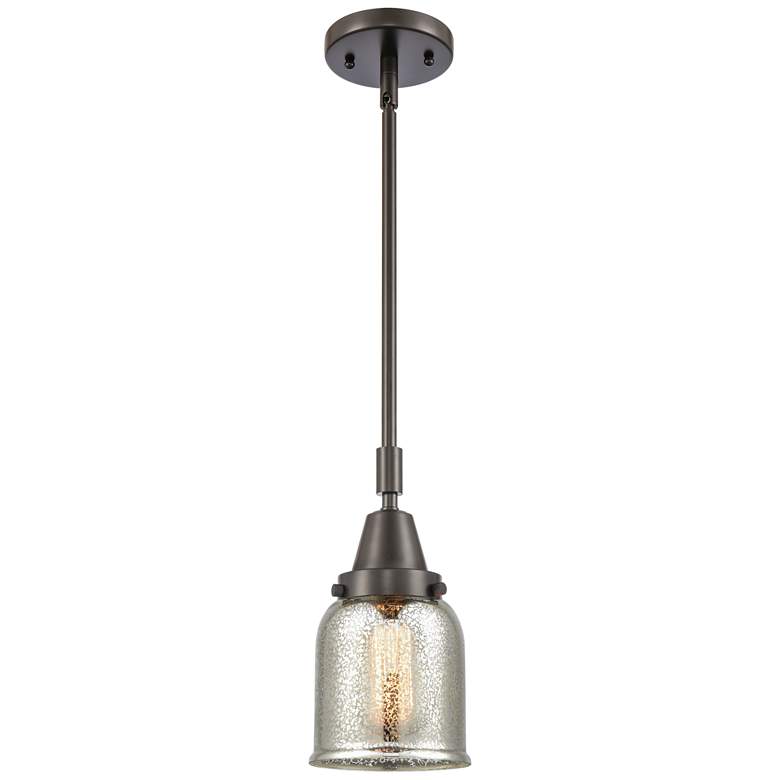 Image 1 Caden Bell 5"W Bronze Stem Hung Mini Pendant w/ Silver Plated Mercury