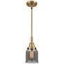 Caden Bell 5"W Brushed Brass Stem Hung Mini Pendant w/ Plated Smoke Sh
