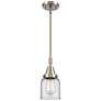 Caden Bell 5"W Brushed Satin Nickel Stem Hung Mini Pendant w/ Clear Sh